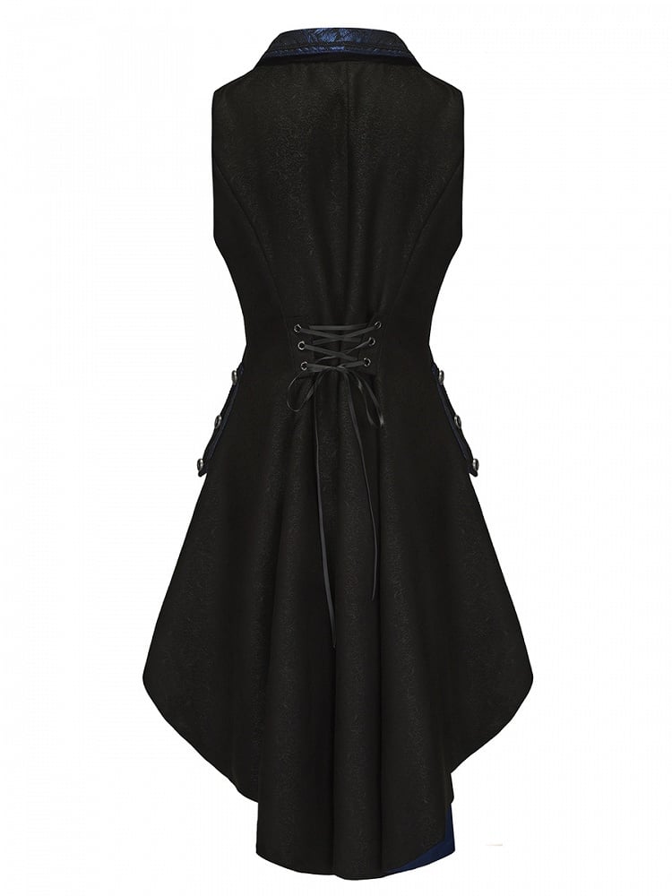 Lange Lolita Blau Ouji Mode Schwarz Aristokrat Weste Dunkel und