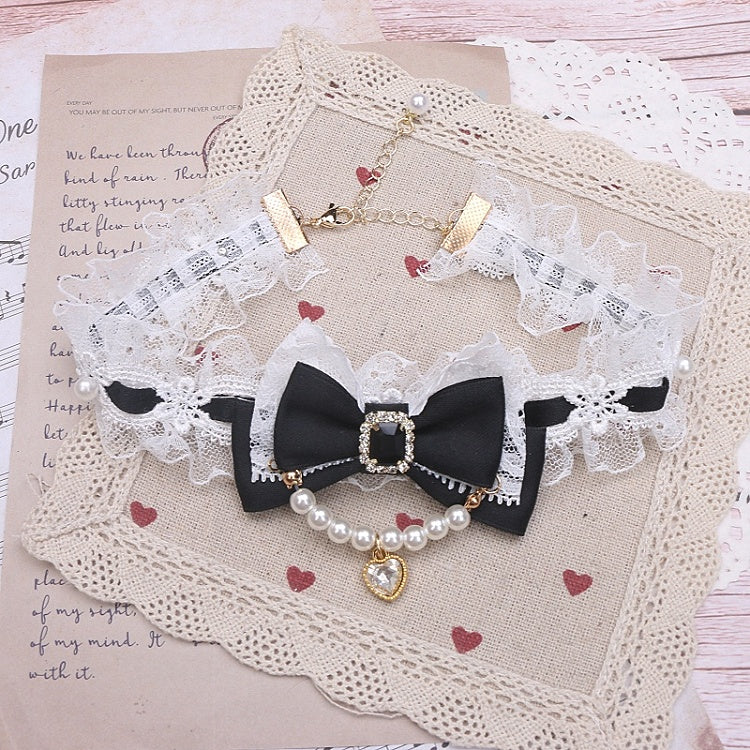 Pearl Color Options Jirai Lace Chain Kei Choker 4 Bowknot