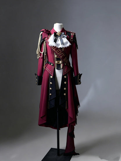 Black & Red Military Coat with Ribbon Set