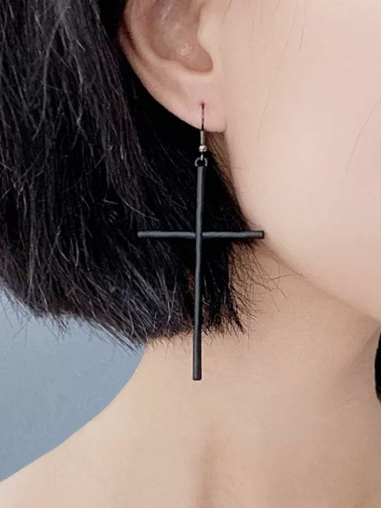2-Color Gothic Style Cross Earrings - Mr. Cat