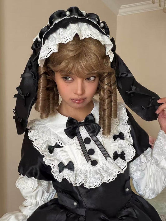 Bowknots Lolita Ears Hairband Bunny Sweet Decorated Pink/Black