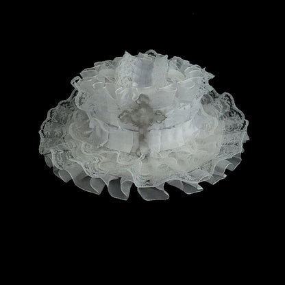 クロスホワイトレースミニハット装飾トリム