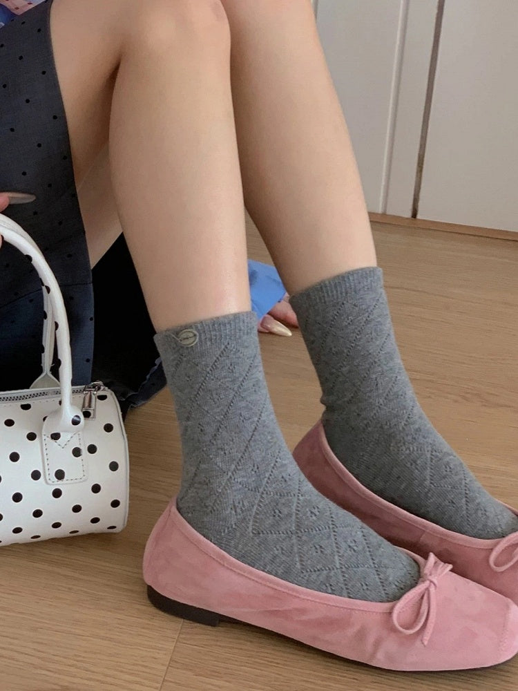 Diamond Pattern Socks - Elegant Daily Lolita Hosiery
