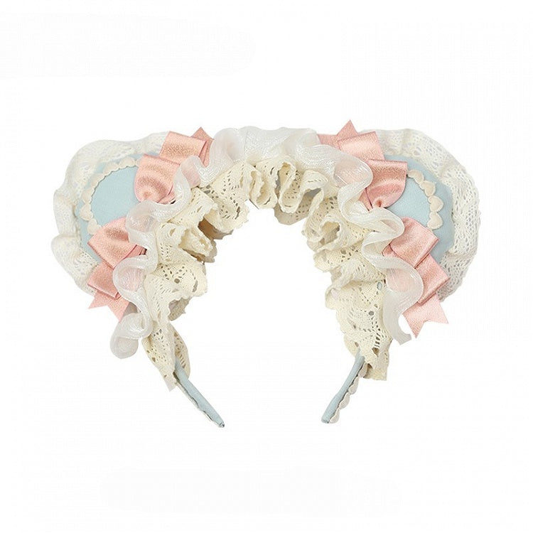 Spitzenohr und Details süß mit KC Lolita rosa/grün/brauner Bärenschleife