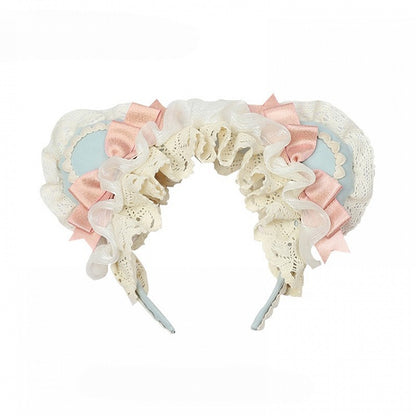 Spitzenohr und Details süß mit KC Lolita rosa/grün/brauner Bärenschleife