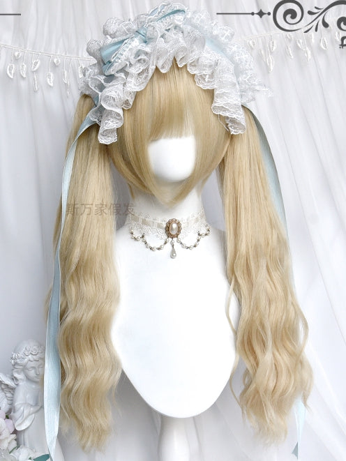 Clips Claw Wavy Blonde Two Ponytails