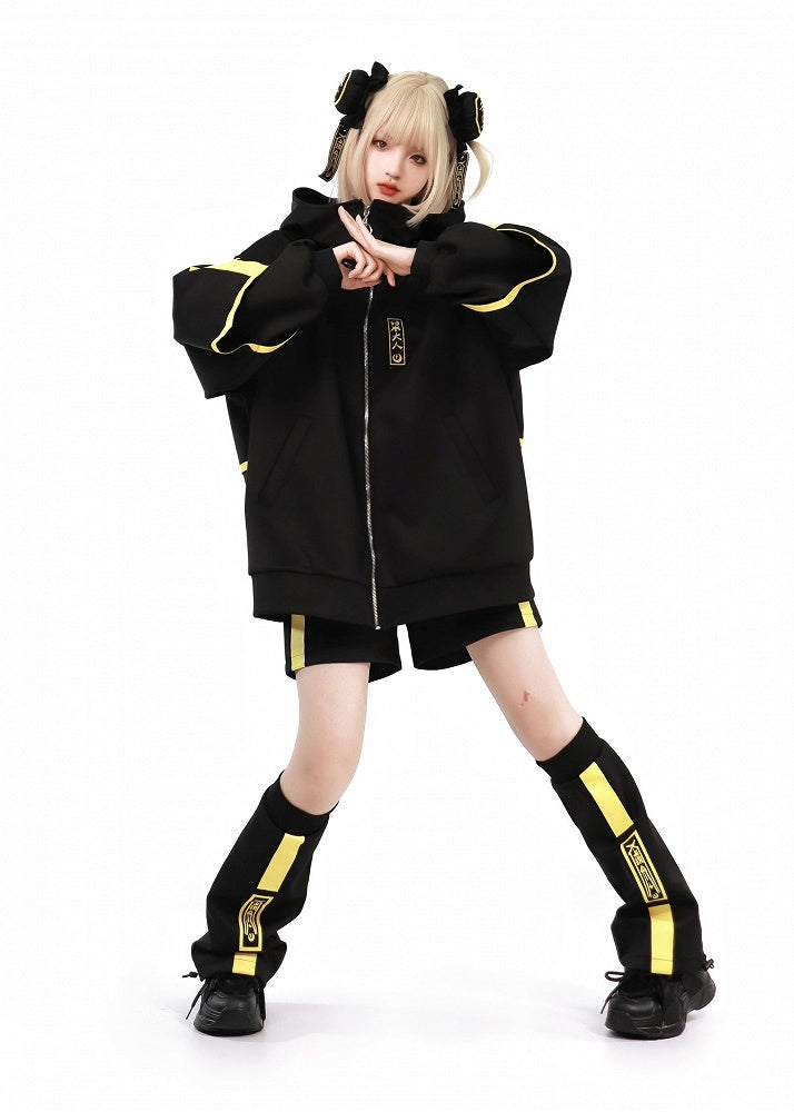 and Shorts Black Yellow Luminous