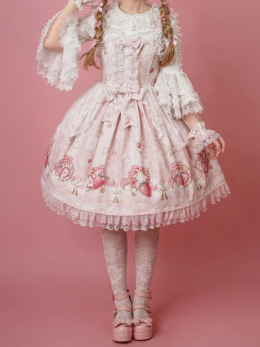 プリントスウィートスカート ストロベリーピンク ジャンパー ロリータ