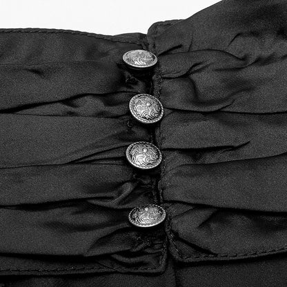 with Necktie Gentleman Shirt Black Steampunk