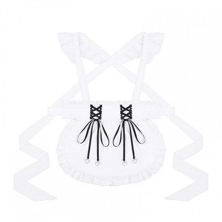 White Apron Lace-Up Decorations - Puppet Bombs