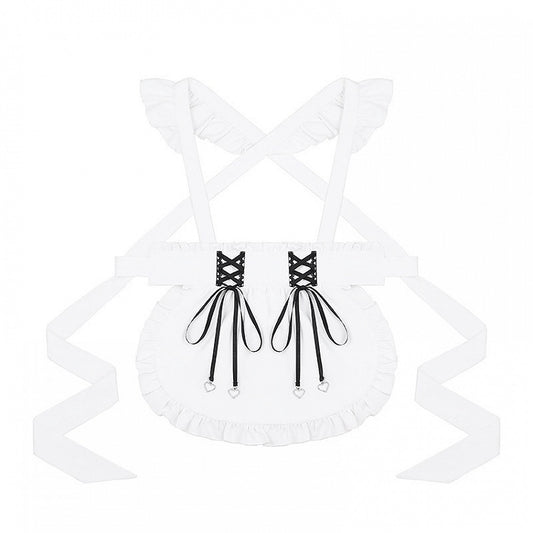 White Apron Lace-Up Decorations - Puppet Bombs