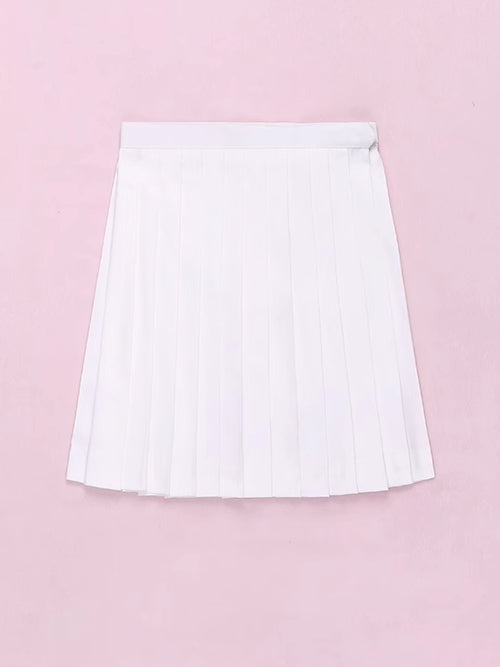 White Pleated Skirt