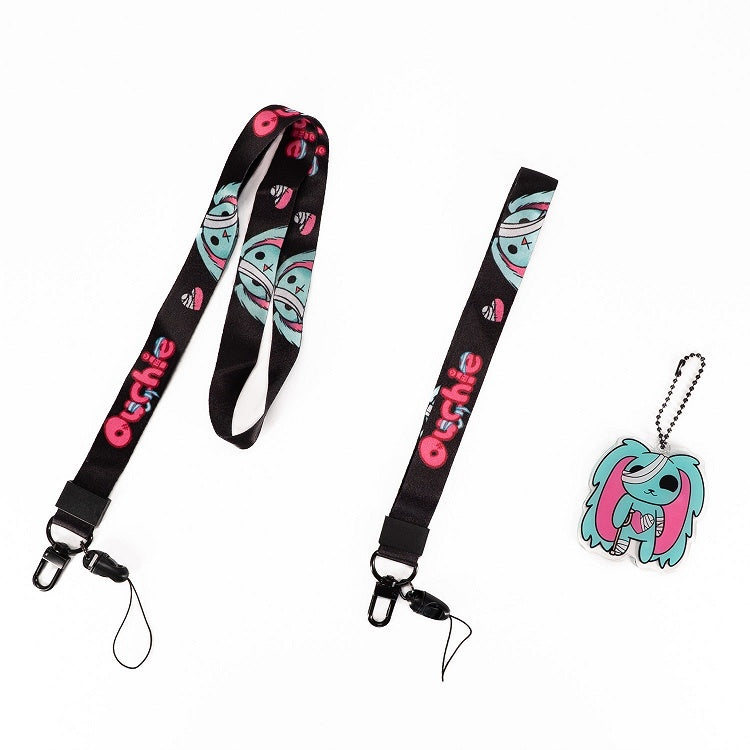 Guro Bunny Lanyard Kawaii 10 Designs with Two Cartoon Keychain/Phone Options Strap Detachable
