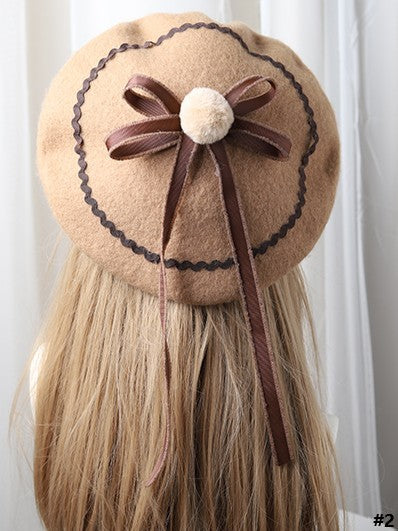 10 Lolita Bowknot Sweet Color Options Beret