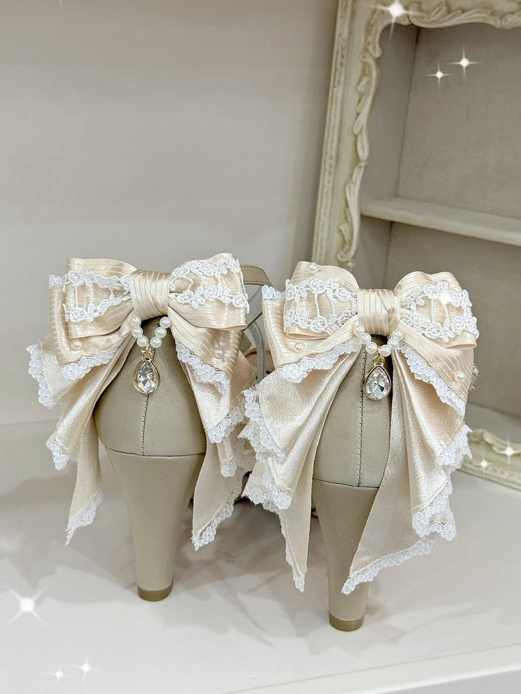 Gold Heels Top Herz Design Bogen Schnalle Kreuz und quer auf Hohe
