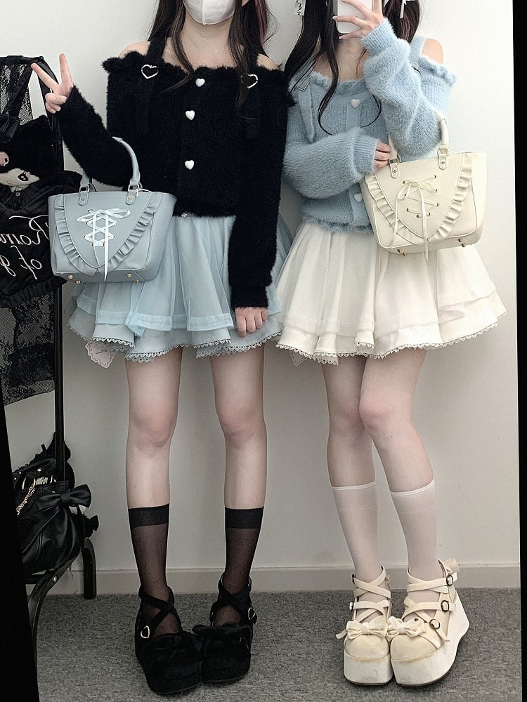 ジライケイ ブルー オフショルダー ネックライン ランドマインスタイル セーター