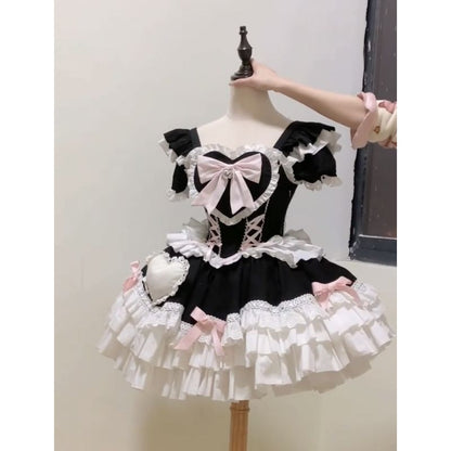 Lolita French Sweet Floral Puff Dress – Summer Princess Gown