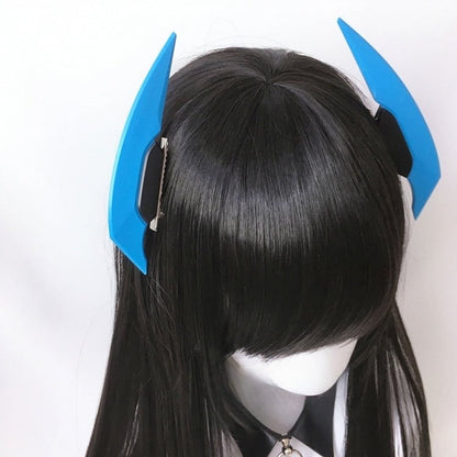 Gray/White/Blue/Black Hairclips Pointed Cyberpunk Horn Fashion