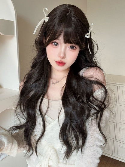 ブラックエアレングスバングウィッグ 75cm ティーウェーブ