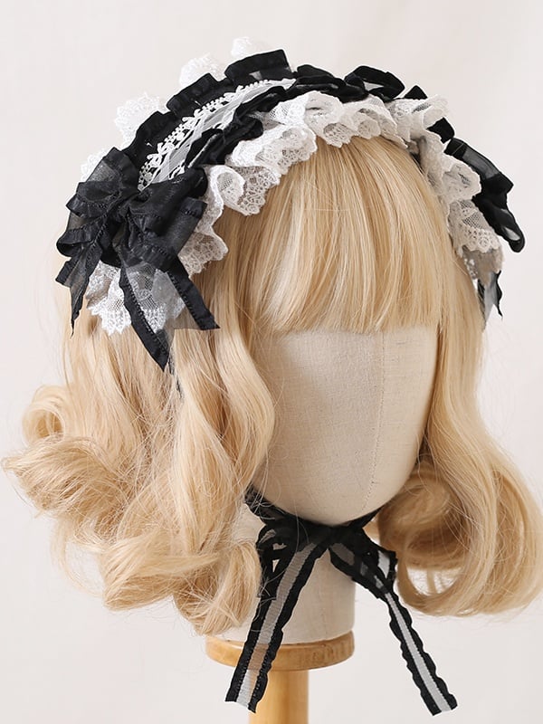 Haarband Bowknot Weiß 7 süße wunderschöne Farben Lolita Spitze
