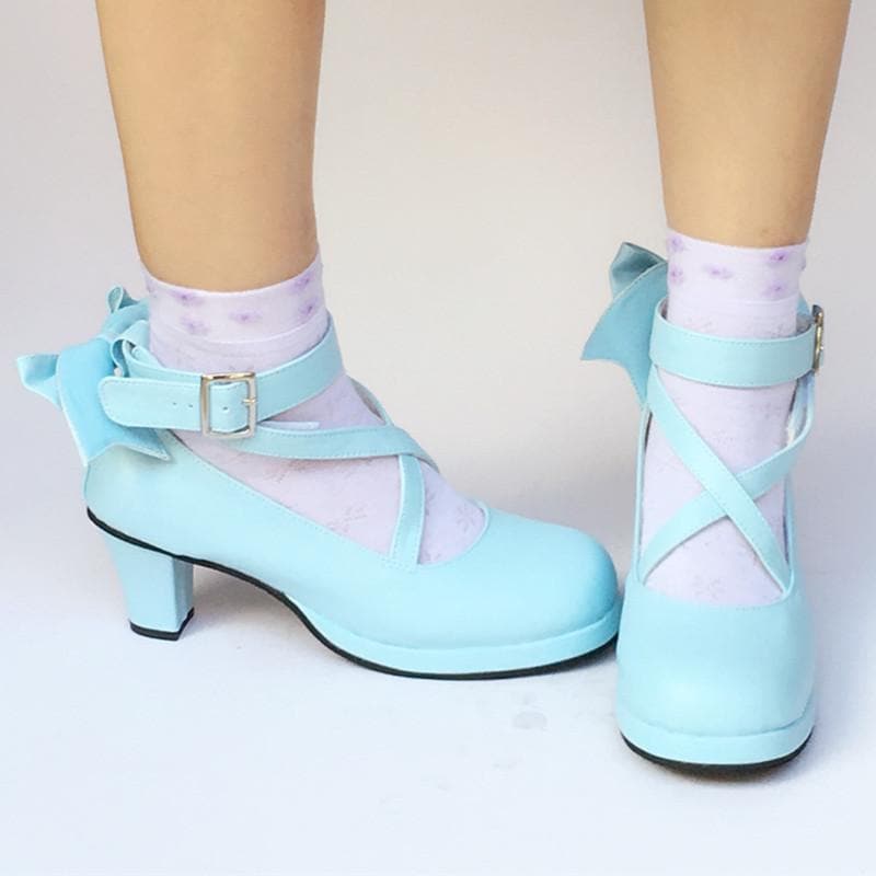 Made Custom Shoes Bow SP168138 Blue Lolita Baby