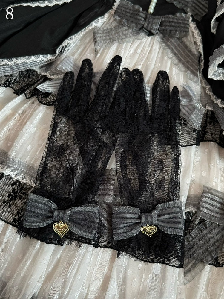 Krone/Herz Schleife Spitzenhandschuhe Optionen Charm 16