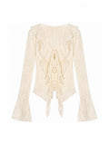 Lace V-Neck Ruffled Punk Beige Wasteland