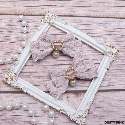 Bowknot Pearl Options Color Kei 10 Hairclip Rhinestone Jirai Lace Heart