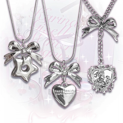 Halskette mit Schleifenanhänger in Silber