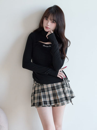 Neck Black Chest High Top Design with Jirai Knit Kei Cutout