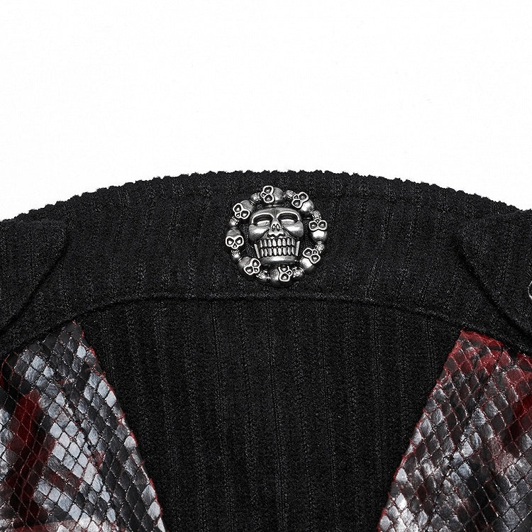 Black Red Punk Drawstring Tube Top