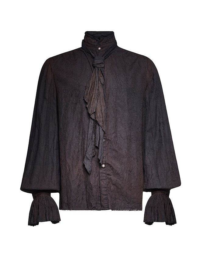 Shirt Tie Black Steampunk Men's