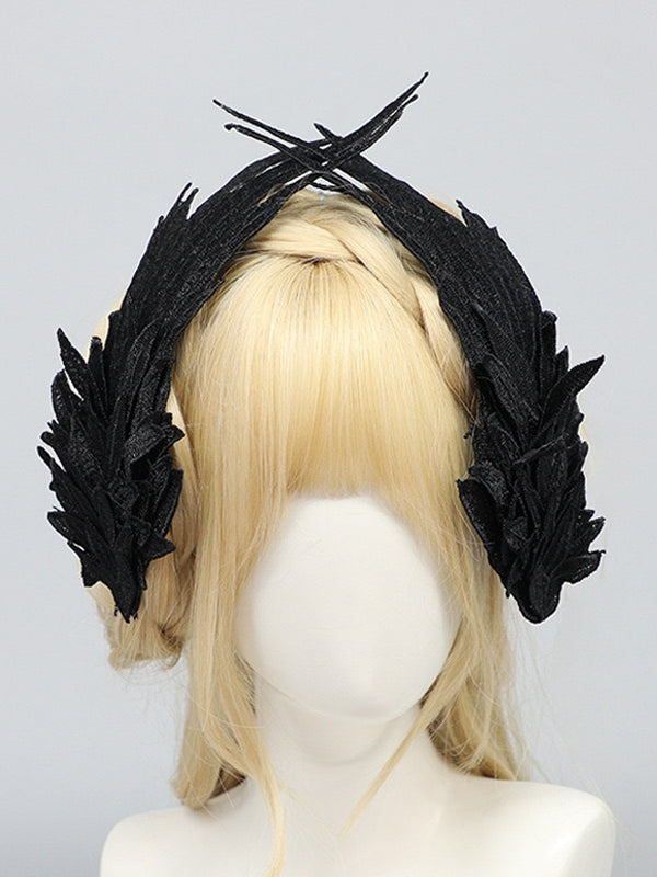 Haarspangen Flügel Weiß/Schwarz