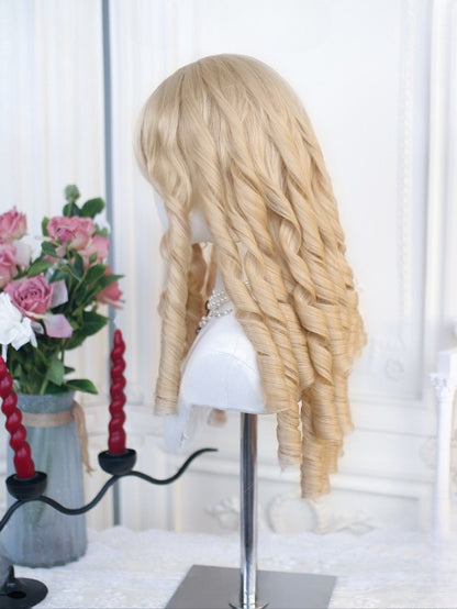長さ：前髪カール、ウィッグ付き、フルローマンブロンド、50～55cm
