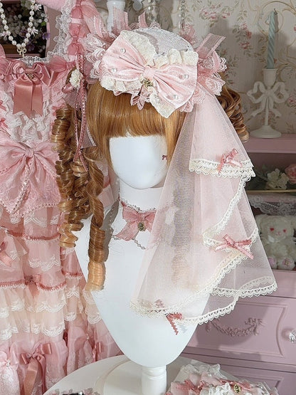 3 Mini + Floral Options Design Trim Details Bowknot Lace Hat Veil Color