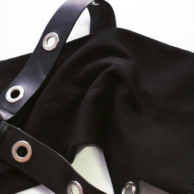 Gloves Black Studs Cyberpunk Details