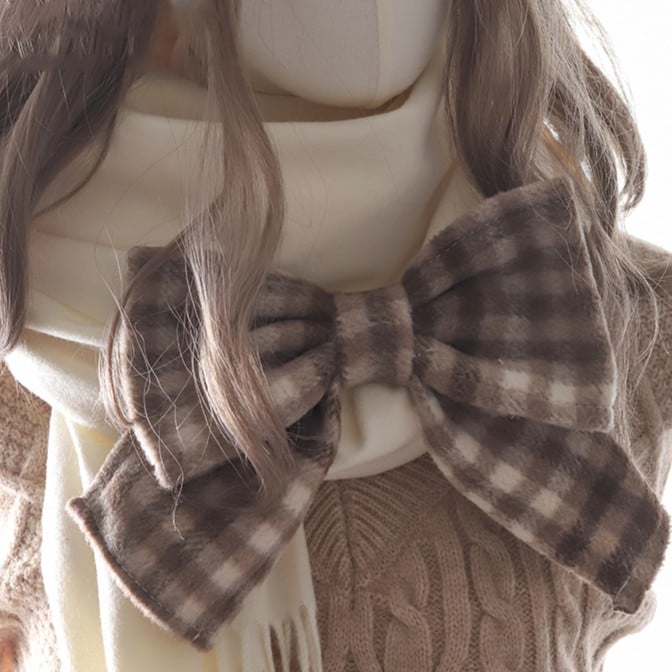 Bowknot Detachable Options Plaid Color 4 Scarf with Lolita