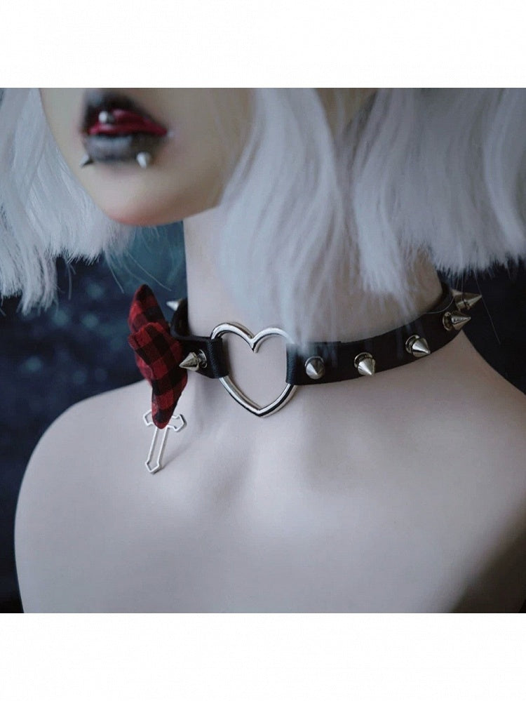Punk Spike Bow Choker