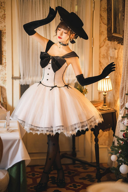 Pink Boned Waist Balletcore Lolita Birthday Dress Homecoming Dress