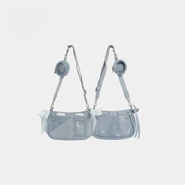 2 Colors Bag Blue Ita Bow Denim Balletcore Accents Crossbody
