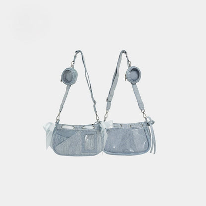 2 Colors Bag Blue Ita Bow Denim Balletcore Accents Crossbody