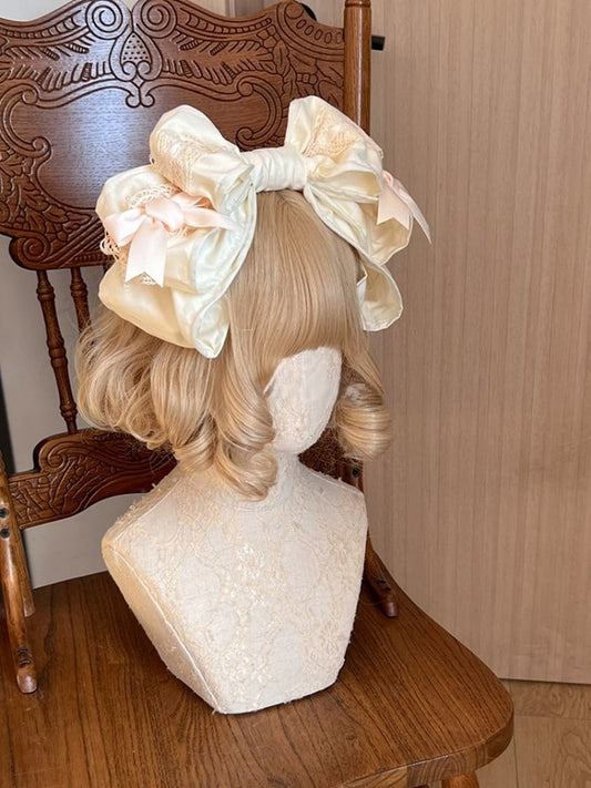 Ribbon Fabric Lolita Accents and Lace with Bow Apricot KC Large