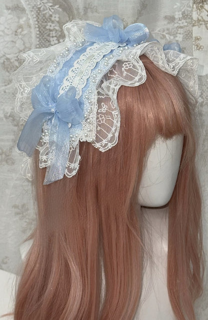 Schleifen und Rock Dekoration Kleid Vollstufiges Set Hanayome Blau Weiß Lolita JSK Hime