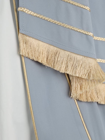 Lolita Details Blue Fringe Military Cape Shoulder One Golden with Trim