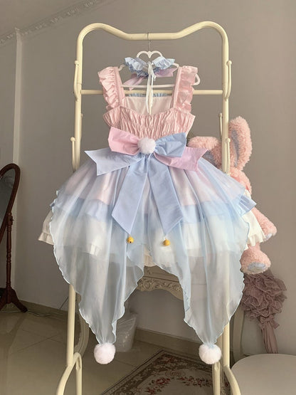 Pink Bow JSK with Ruffled Accents - Miss Han