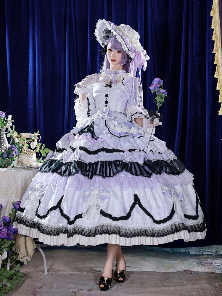 Dress Hanayome + Bell Hat Gorgeous Purple Large Lolita Gloves Sleeves