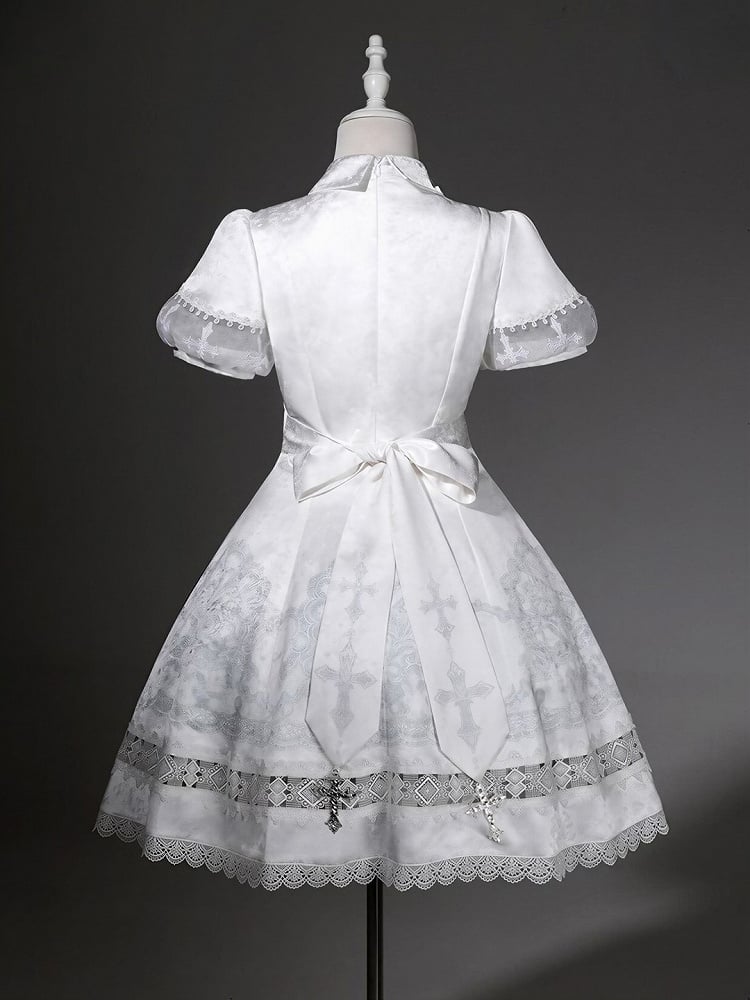 White Lily Embroidery Lace Gothic Lolita Dress - Unknown Star