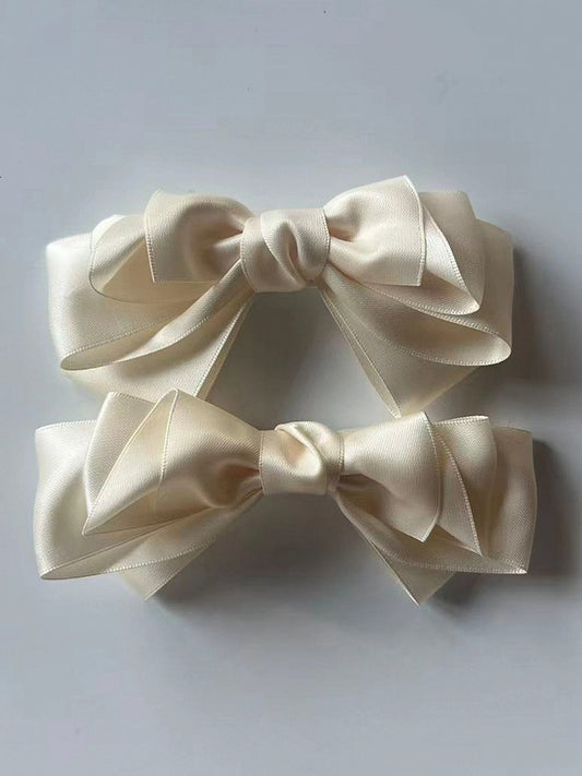 Beige Bow Hair Clip
