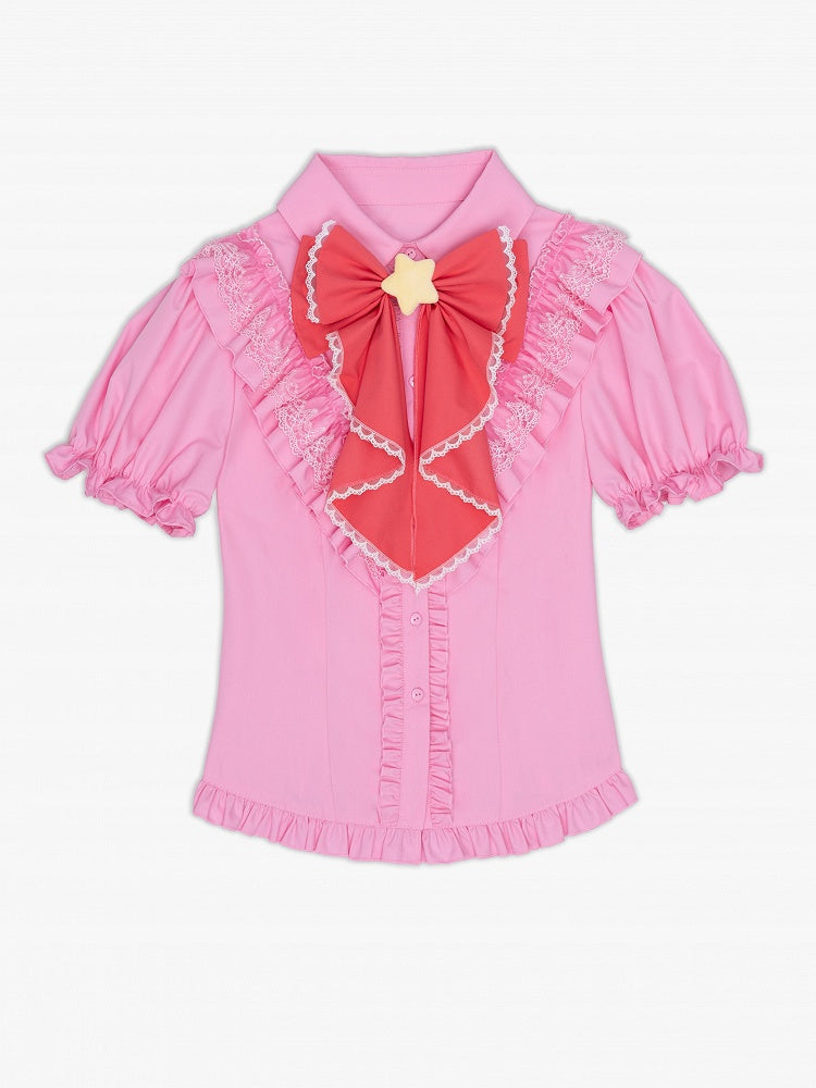 Barbie Pink Puff Sleeve Shirt - Short Sleeves - DevilInspired Exclusive Collection