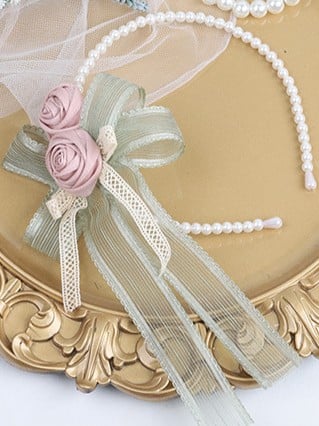 Lolita Rose Bowknot Pink/Green KC Pearl